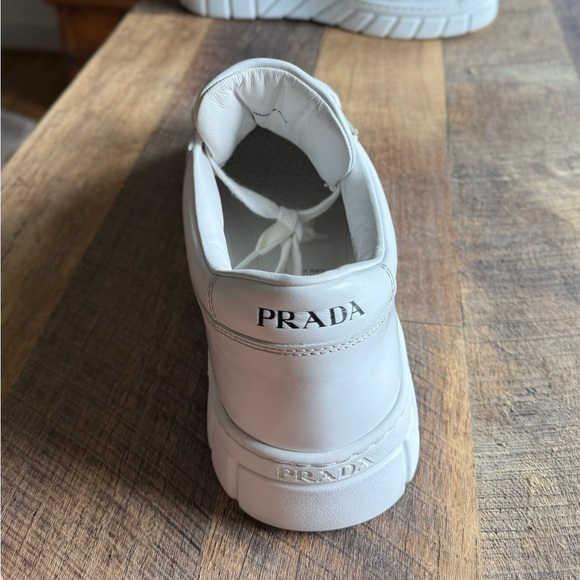 White Prada Leather Sneakers Size: 11 UK | 12 US - Picture 6 of 15